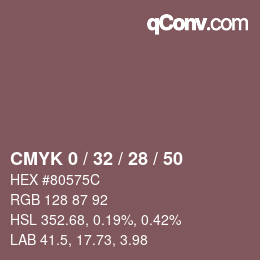 Color code: CMYK 0 / 32 / 28 / 50 | qconv.com