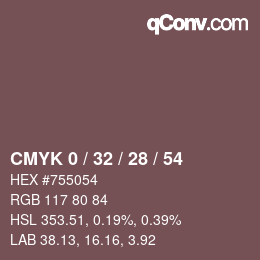 Color code: CMYK 0 / 32 / 28 / 54 | qconv.com