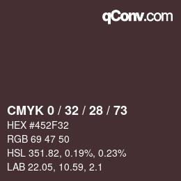 Color code: CMYK 0 / 32 / 28 / 73 | qconv.com