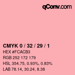 Color code: CMYK 0 / 32 / 29 / 1 | qconv.com