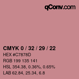 Color code: CMYK 0 / 32 / 29 / 22 | qconv.com