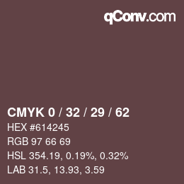 Color code: CMYK 0 / 32 / 29 / 62 | qconv.com