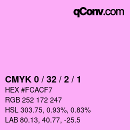 カラーコード: CMYK 0 / 32 / 2 / 1 | qconv.com