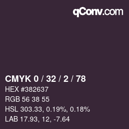 カラーコード: CMYK 0 / 32 / 2 / 78 | qconv.com