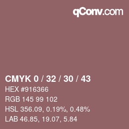 颜色代码: CMYK 0 / 32 / 30 / 43 | qconv.com