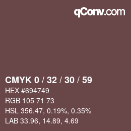 Color code: CMYK 0 / 32 / 30 / 59 | qconv.com