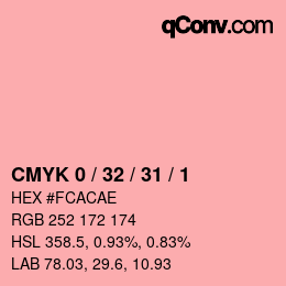 颜色代码: CMYK 0 / 32 / 31 / 1 | qconv.com