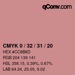 Color code: CMYK 0 / 32 / 31 / 20 | qconv.com