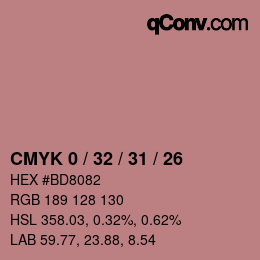 Color code: CMYK 0 / 32 / 31 / 26 | qconv.com