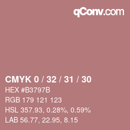 颜色代码: CMYK 0 / 32 / 31 / 30 | qconv.com