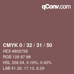 Color code: CMYK 0 / 32 / 31 / 50 | qconv.com