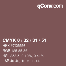 Color code: CMYK 0 / 32 / 31 / 51 | qconv.com