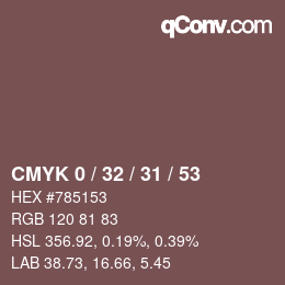 Color code: CMYK 0 / 32 / 31 / 53 | qconv.com