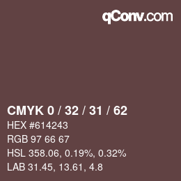 Color code: CMYK 0 / 32 / 31 / 62 | qconv.com