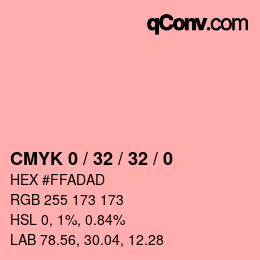 カラーコード: CMYK 0 / 32 / 32 / 0 | qconv.com