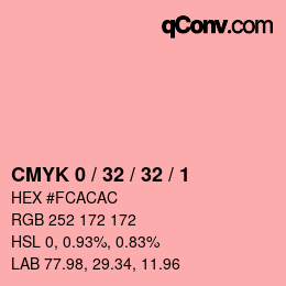カラーコード: CMYK 0 / 32 / 32 / 1 | qconv.com