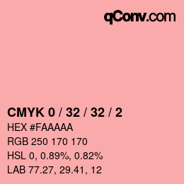 カラーコード: CMYK 0 / 32 / 32 / 2 | qconv.com