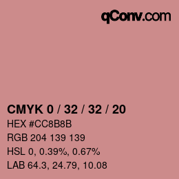 Código de color: CMYK 0 / 32 / 32 / 20 | qconv.com