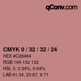 カラーコード: CMYK 0 / 32 / 32 / 24 | qconv.com