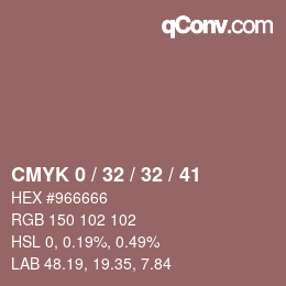カラーコード: CMYK 0 / 32 / 32 / 41 | qconv.com