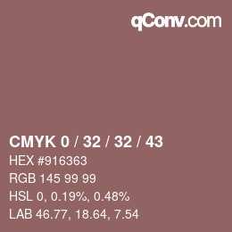 Farbcode: CMYK 0 / 32 / 32 / 43 | qconv.com