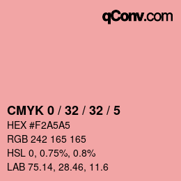 カラーコード: CMYK 0 / 32 / 32 / 5 | qconv.com