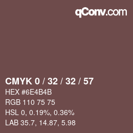 カラーコード: CMYK 0 / 32 / 32 / 57 | qconv.com