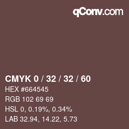 カラーコード: CMYK 0 / 32 / 32 / 60 | qconv.com