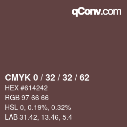 Color code: CMYK 0 / 32 / 32 / 62 | qconv.com