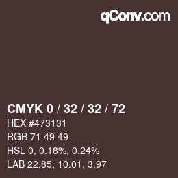 Color code: CMYK 0 / 32 / 32 / 72 | qconv.com