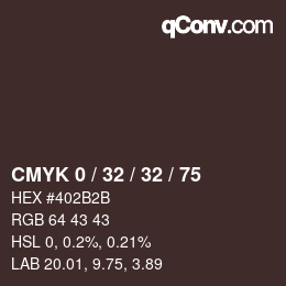 カラーコード: CMYK 0 / 32 / 32 / 75 | qconv.com