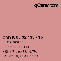 Color code: CMYK 0 / 32 / 33 / 16 | qconv.com
