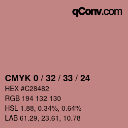 Color code: CMYK 0 / 32 / 33 / 24 | qconv.com