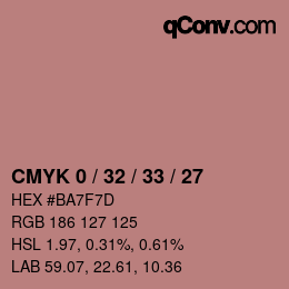 カラーコード: CMYK 0 / 32 / 33 / 27 | qconv.com