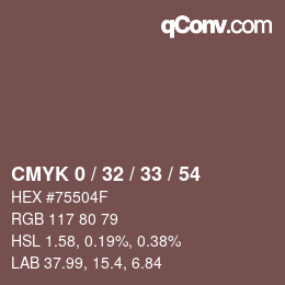 Color code: CMYK 0 / 32 / 33 / 54 | qconv.com