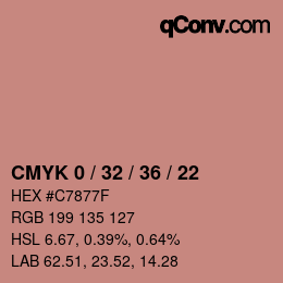 Color code: CMYK 0 / 32 / 36 / 22 | qconv.com