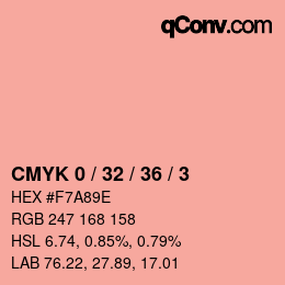 Color code: CMYK 0 / 32 / 36 / 3 | qconv.com