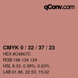 颜色代码: CMYK 0 / 32 / 37 / 23 | qconv.com
