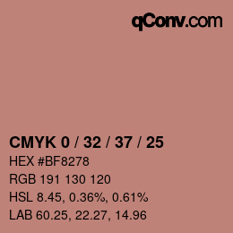 颜色代码: CMYK 0 / 32 / 37 / 25 | qconv.com