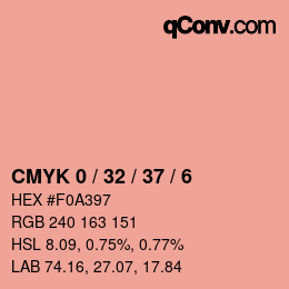 カラーコード: CMYK 0 / 32 / 37 / 6 | qconv.com