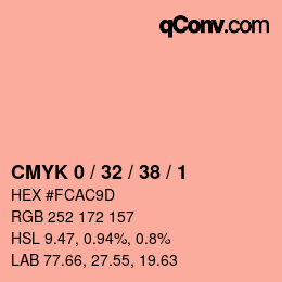 Código de color: CMYK 0 / 32 / 38 / 1 | qconv.com