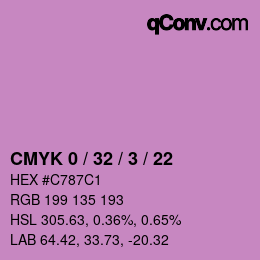 カラーコード: CMYK 0 / 32 / 3 / 22 | qconv.com