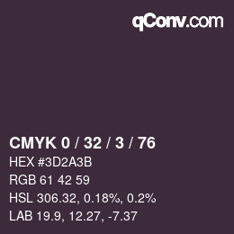 カラーコード: CMYK 0 / 32 / 3 / 76 | qconv.com