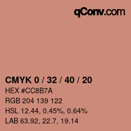 Código de color: CMYK 0 / 32 / 40 / 20 | qconv.com