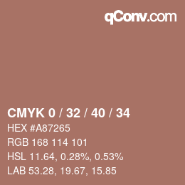 カラーコード: CMYK 0 / 32 / 40 / 34 | qconv.com
