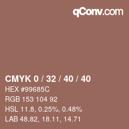 Farbcode: CMYK 0 / 32 / 40 / 40 | qconv.com