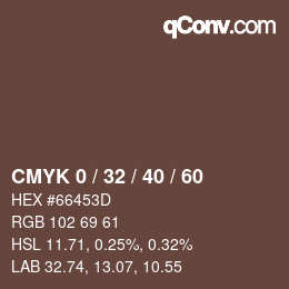 颜色代码: CMYK 0 / 32 / 40 / 60 | qconv.com