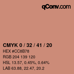 Color code: CMYK 0 / 32 / 41 / 20 | qconv.com