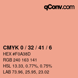 カラーコード: CMYK 0 / 32 / 41 / 6 | qconv.com