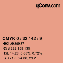 颜色代码: CMYK 0 / 32 / 42 / 9 | qconv.com